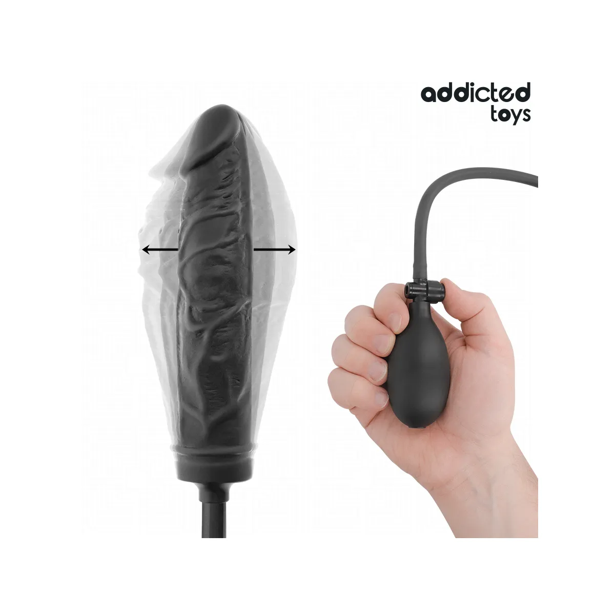 Dildo gonfiabile silicone da 19,5 cm nero