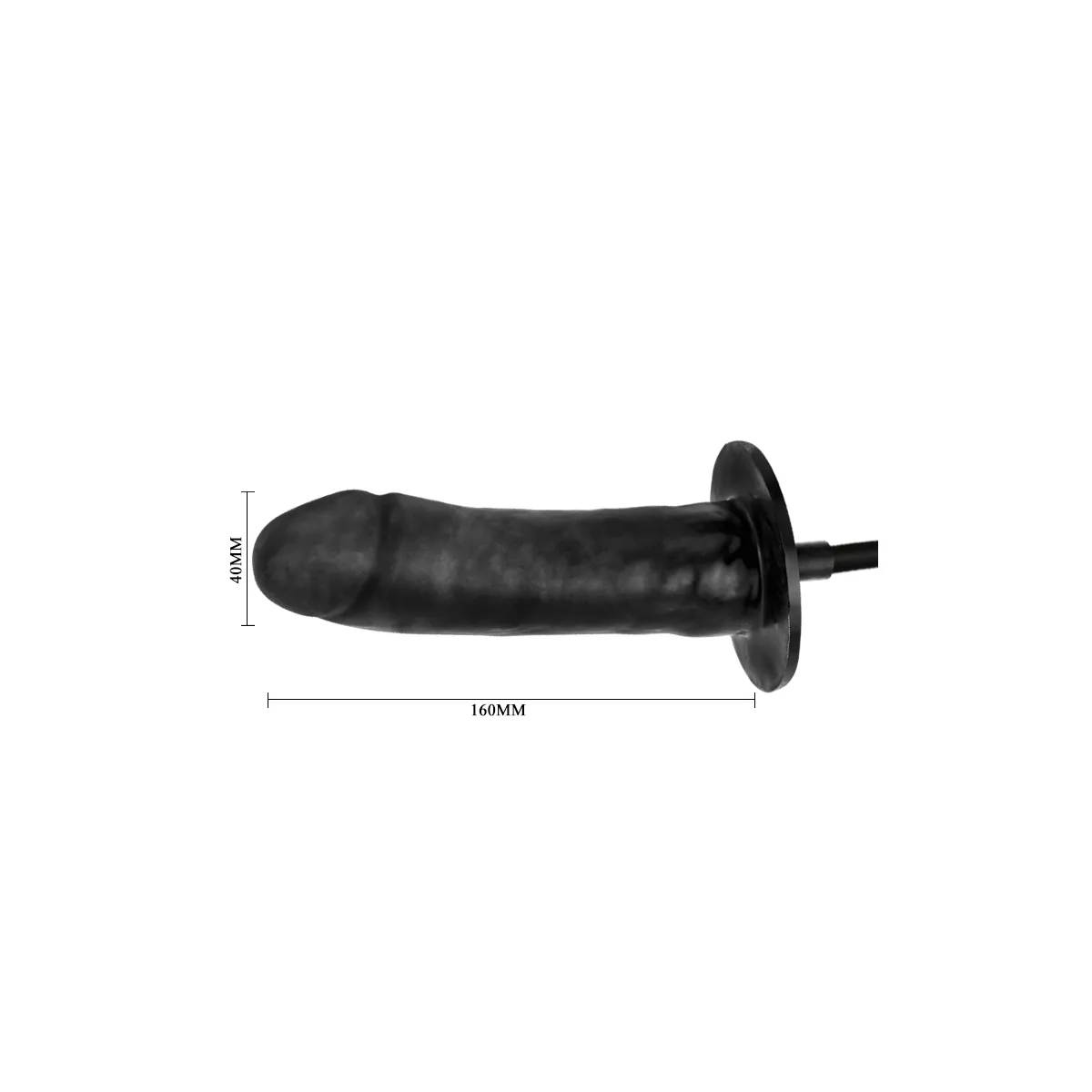 Dildo gonfiabile vibrante in lattice nero