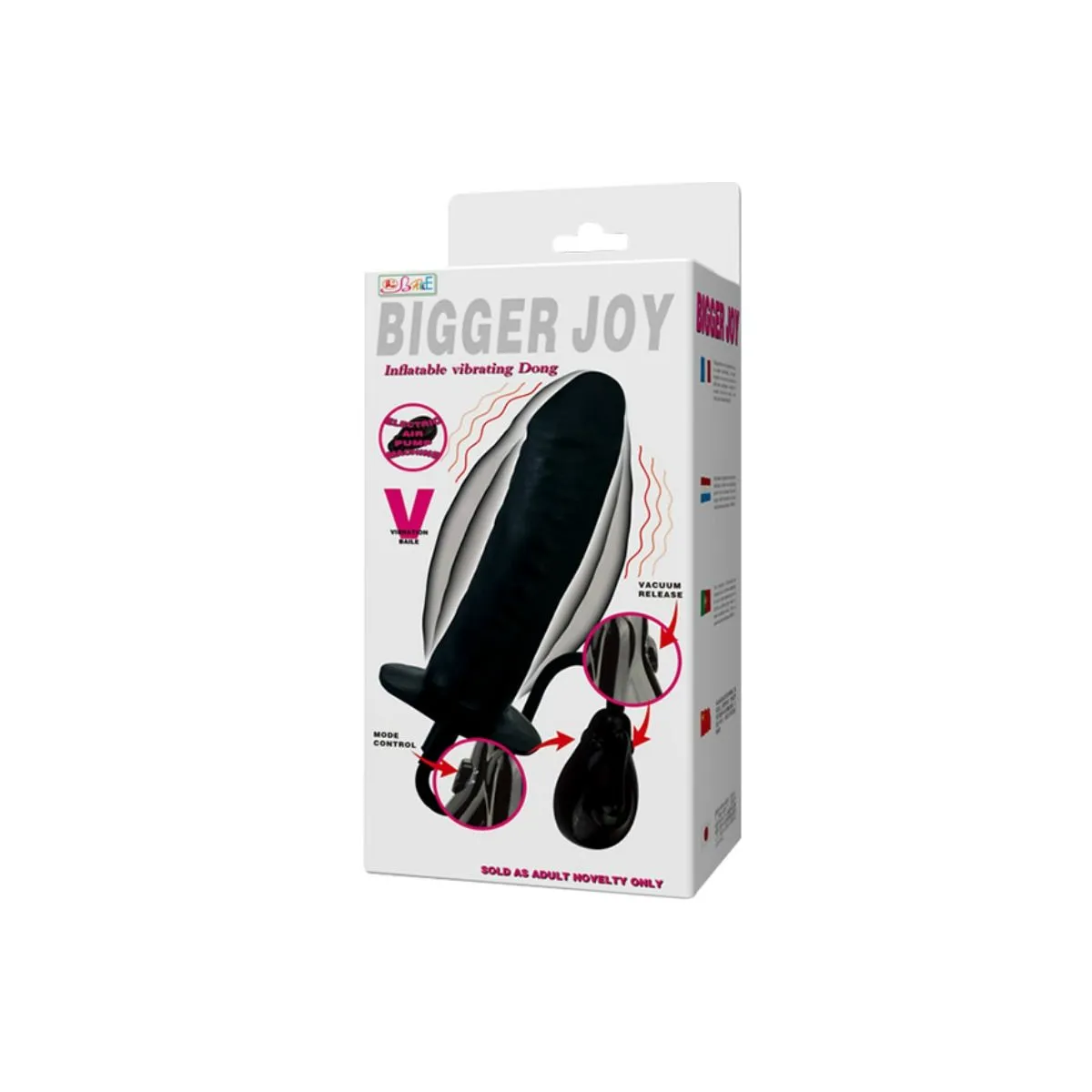 Dildo gonfiabile vibrante in lattice nero