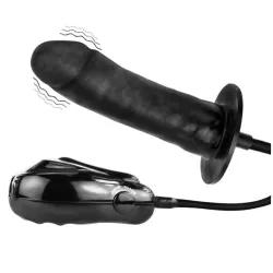 Dildo gonfiabile vibrante in lattice nero