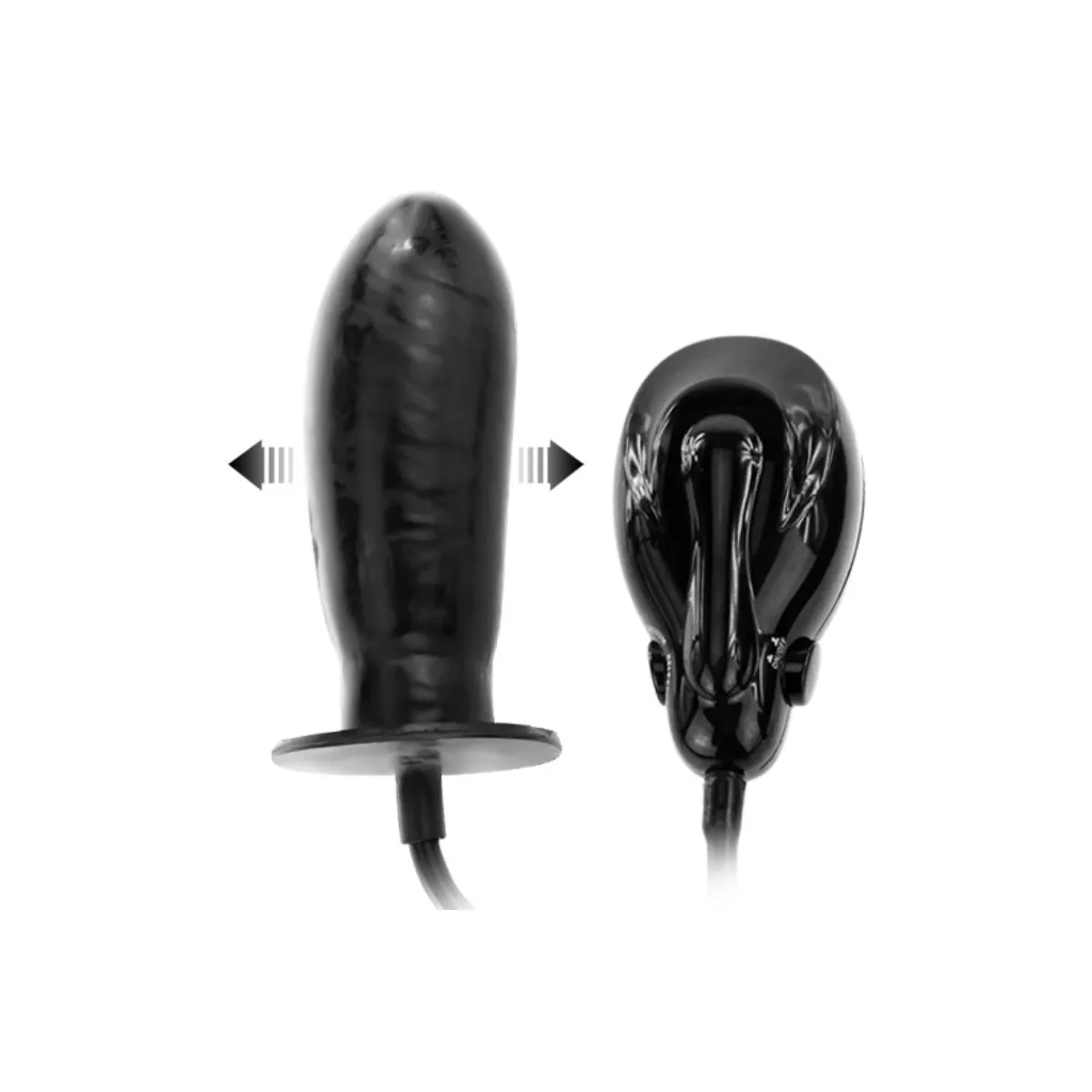 Dildo gonfiabile vibrante in lattice nero