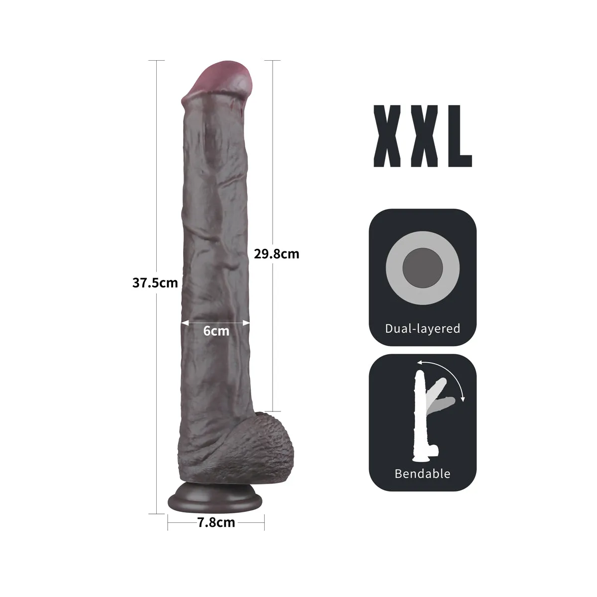 Dildo Maxi realistico con ventosa da 37,5 cm