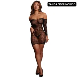 Mini abito sexy pizzo con spalle scoperte