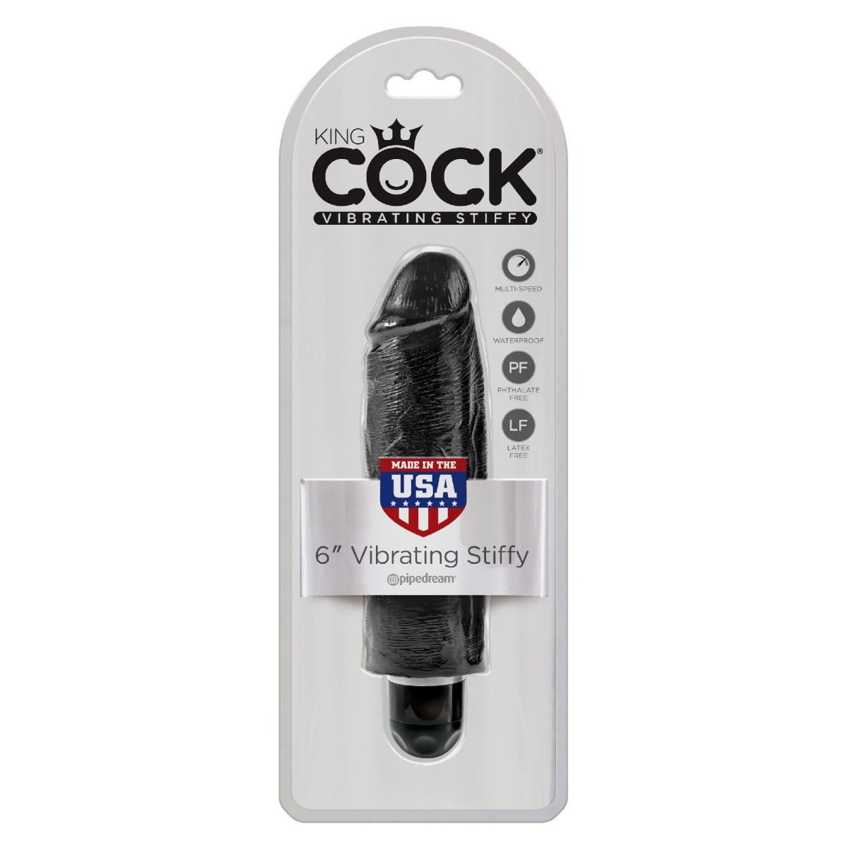 Vibratore dildo realistico king cock nero