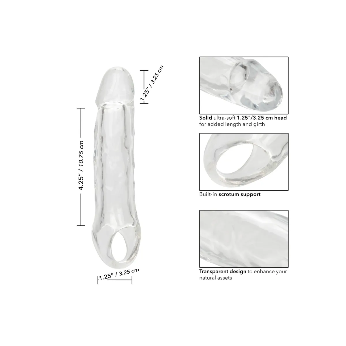 Guaina prolunga pene con anello trasparente