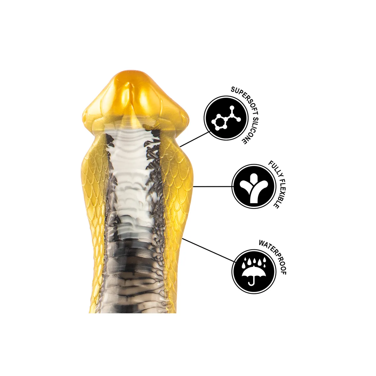 Dildo Monster Fantasy Cobra giallo 20,5 cm