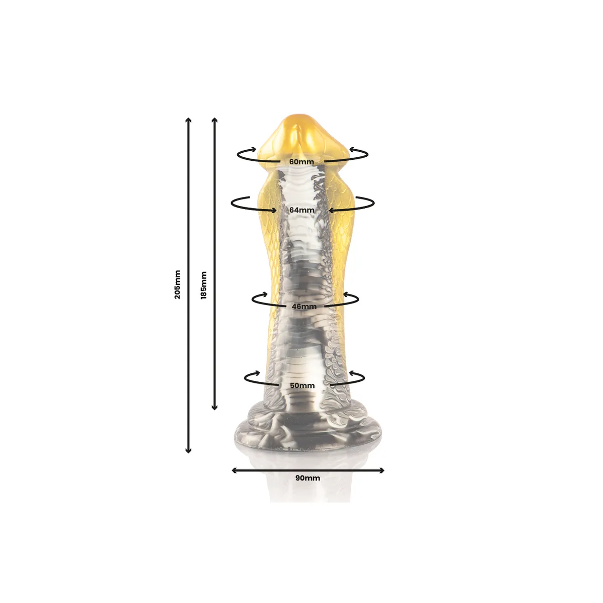 Dildo Monster Fantasy Cobra giallo 20,5 cm
