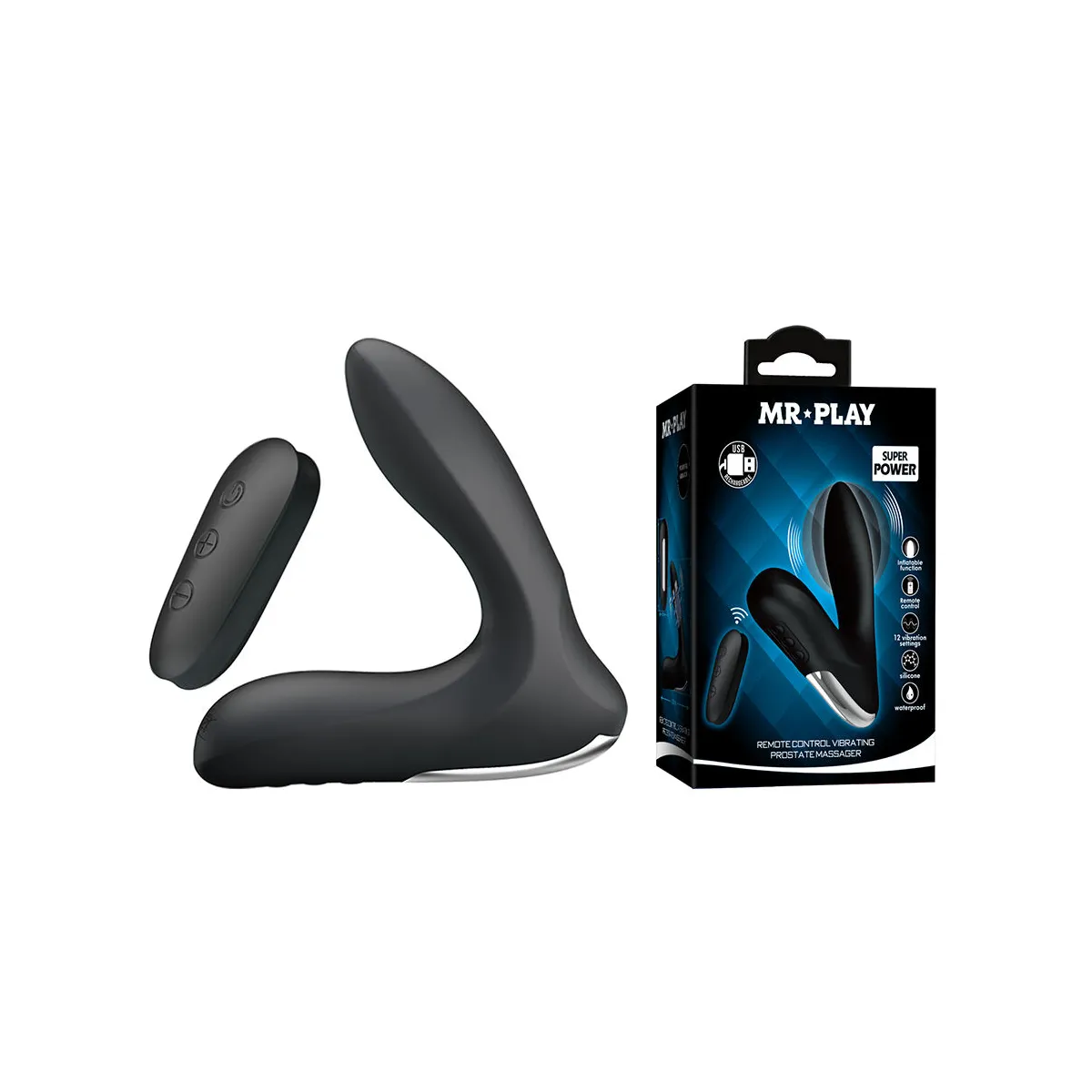 Stimolatore prostata gonfiabile e telecomando
