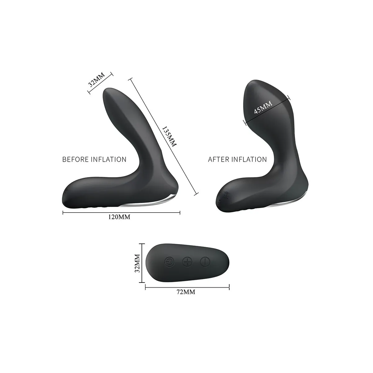 Stimolatore prostata gonfiabile e telecomando
