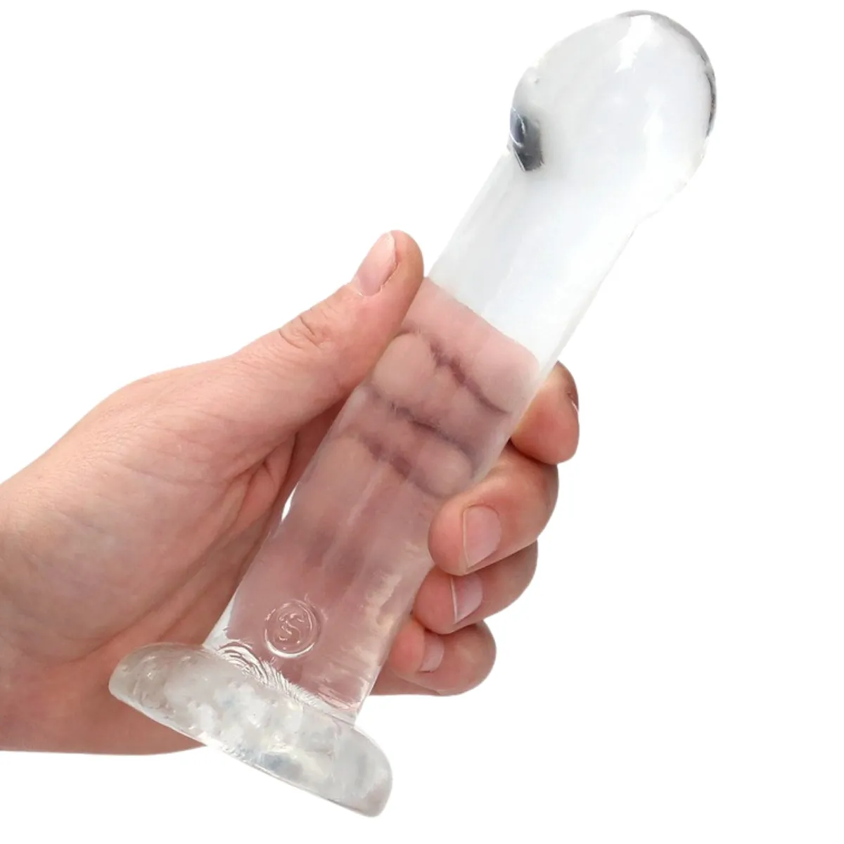 Dildo con ventosa trasparente 17 cm