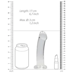 Dildo con ventosa trasparente 17 cm