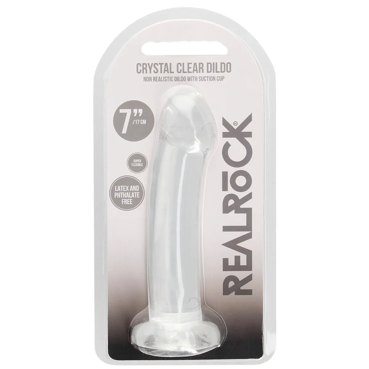 Dildo con ventosa trasparente 17 cm