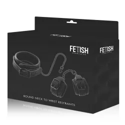 Set BDSM di manette e Collare in Pelle Vegana