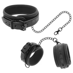 Set BDSM di manette e Collare in Pelle Vegana