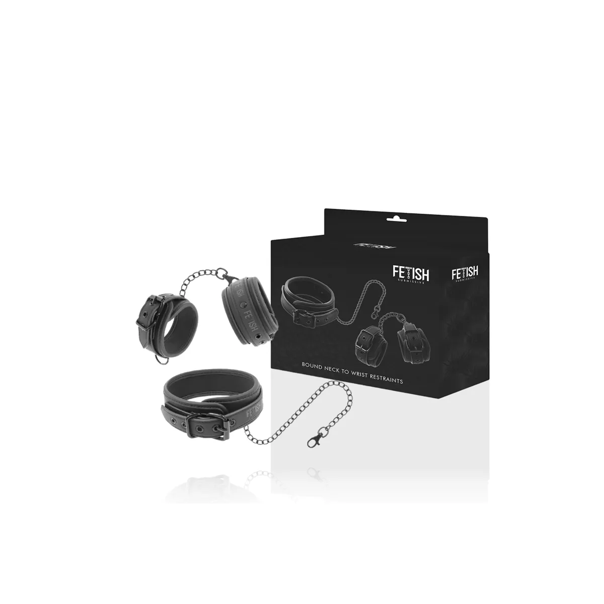 Set BDSM di manette e Collare in Pelle Vegana