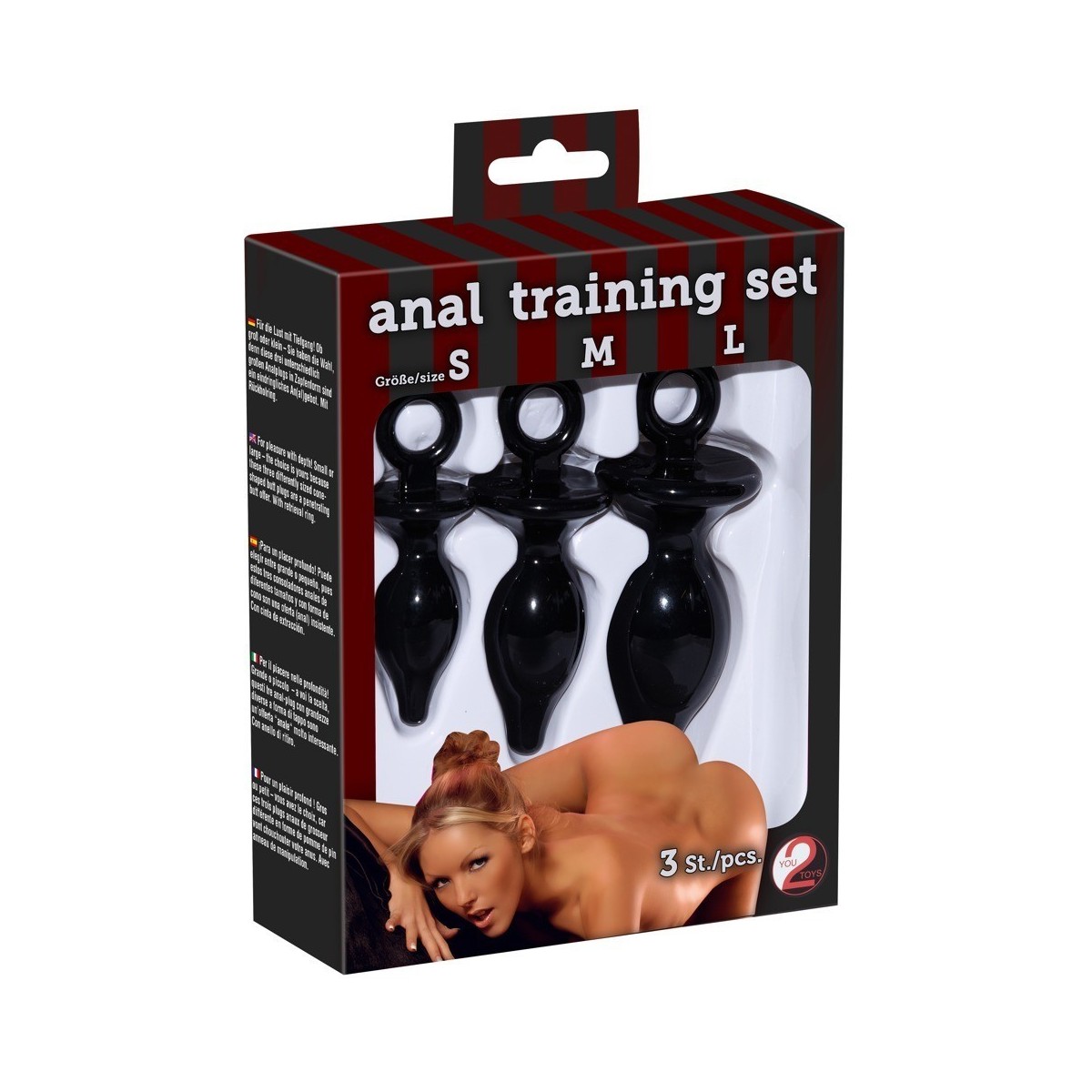 anal training set 3 pezzi plug nero