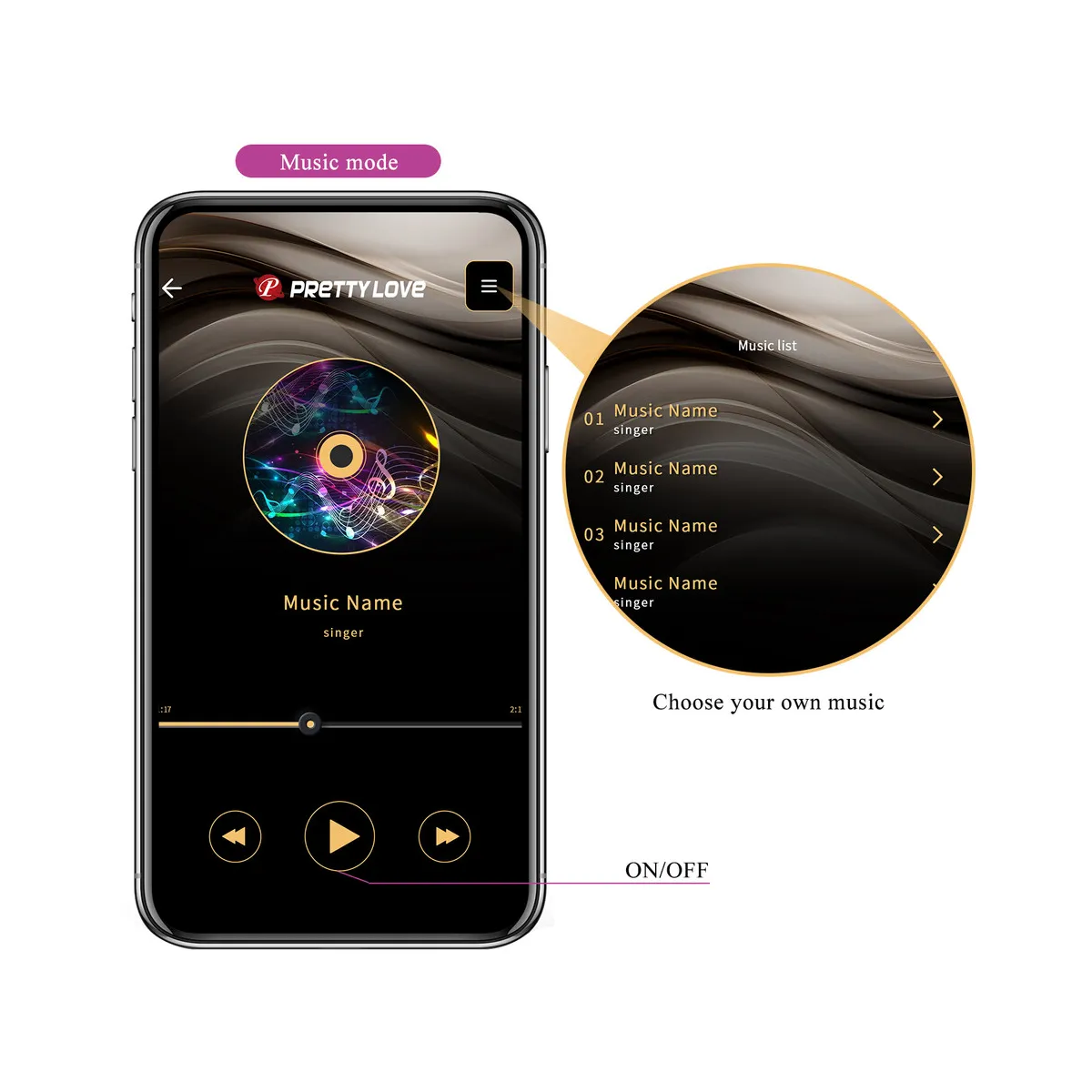 Vibratore per coppia in silicone con app