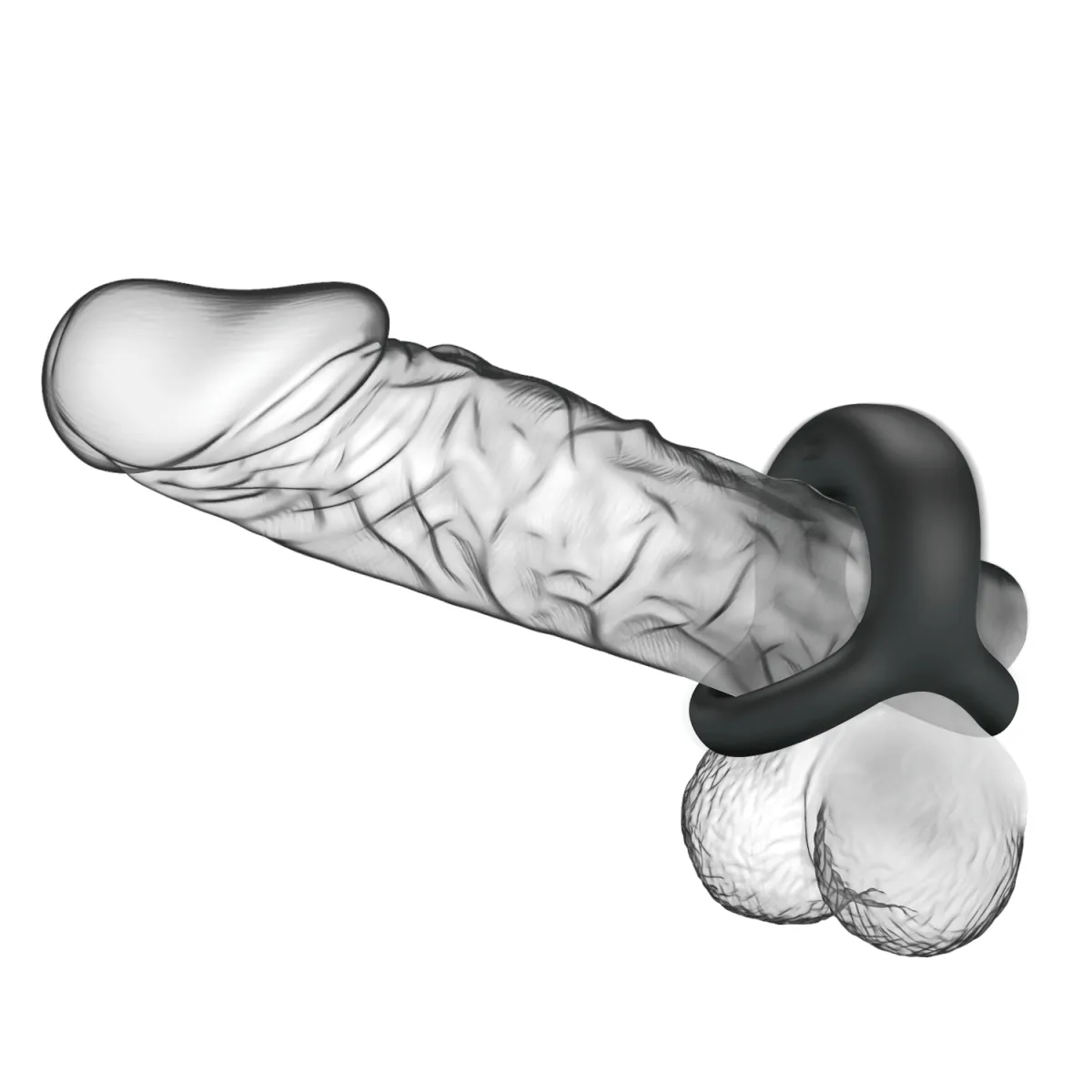 Anello pene e testicoli vibrante in silicone