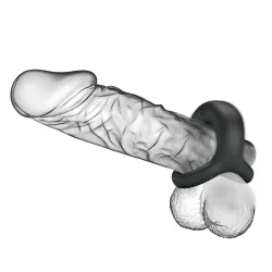 Anello pene e testicoli vibrante in silicone