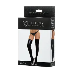 Calze lunghe wetlook effetto ecopelle