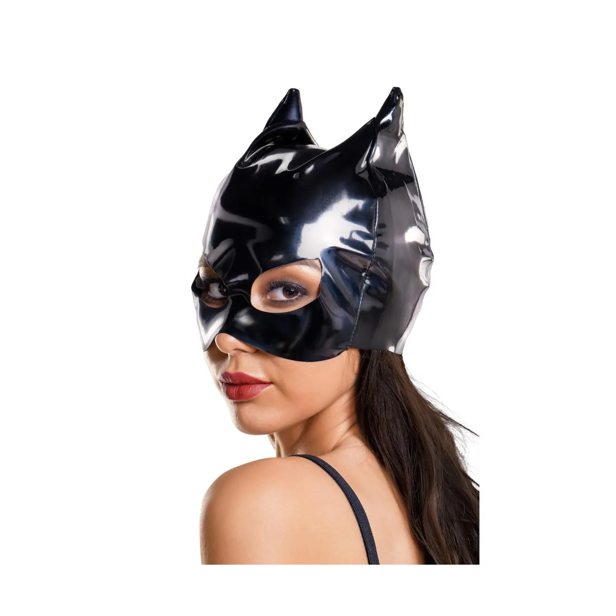 Maschera gatto a cappuccio effetto lucido