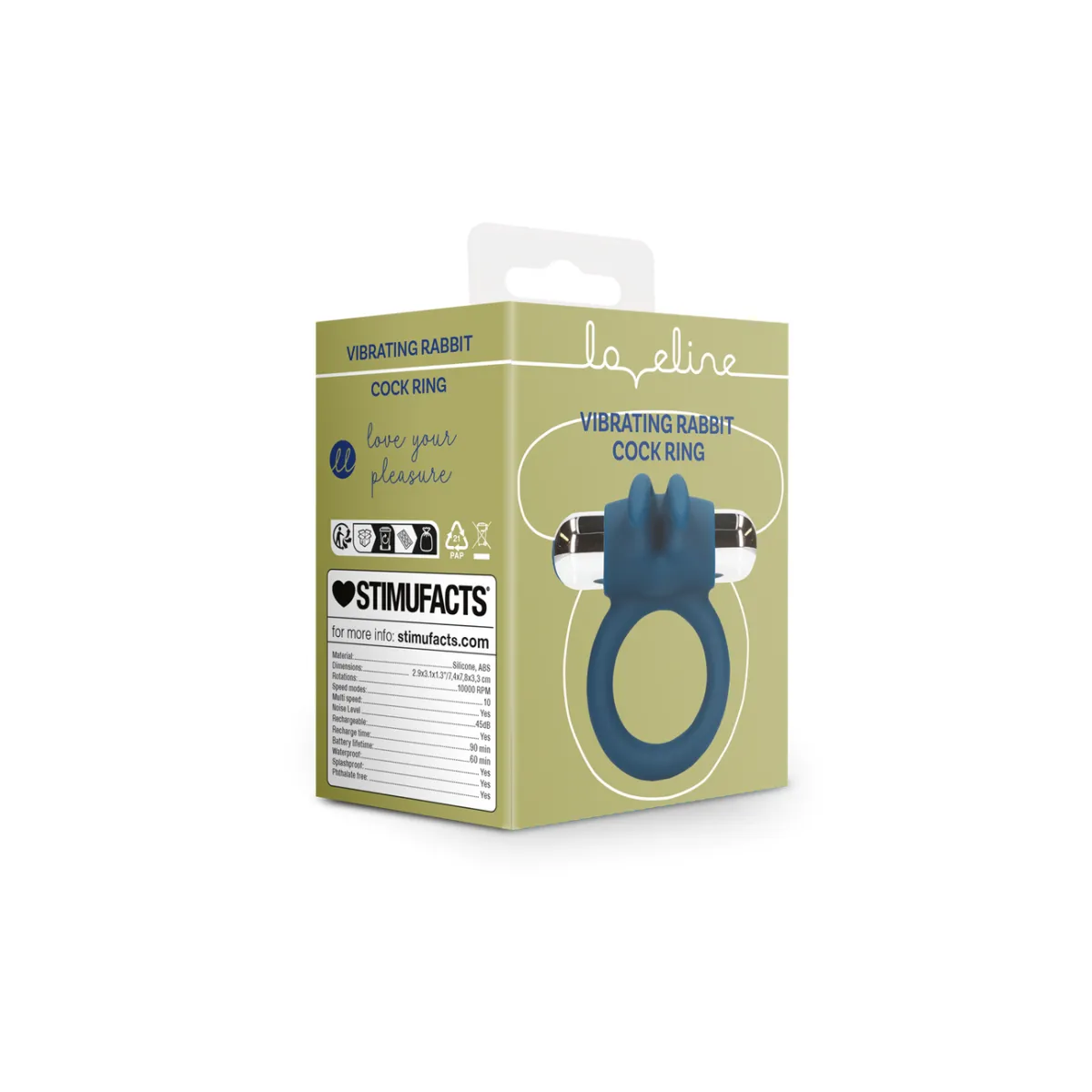 Anello Pene rabbit vibrante cobalto