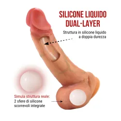 Dildo realistico silicone con ventosa 17,8 cm