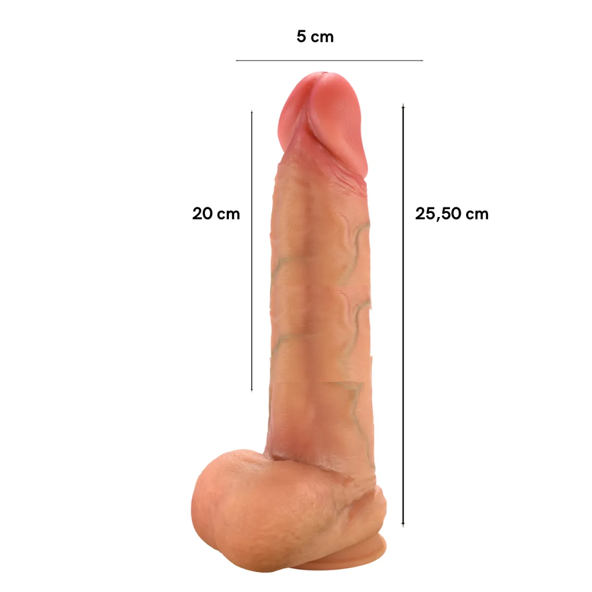 Dildo realistico silicone con ventosa 25,5 cm