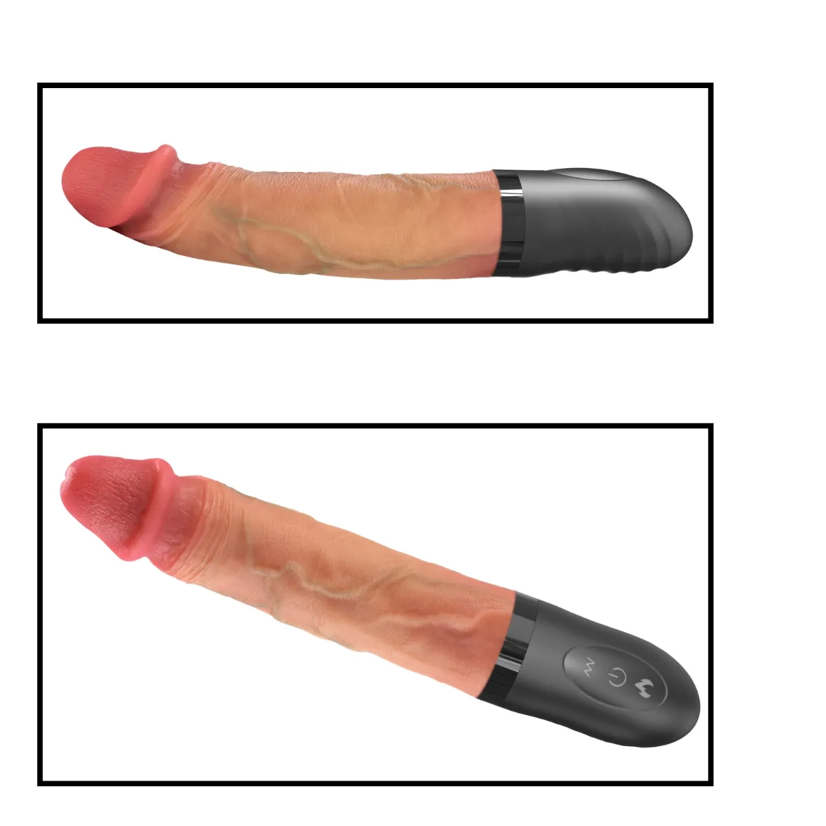 Vibratore Realistico a spinta e scaldante