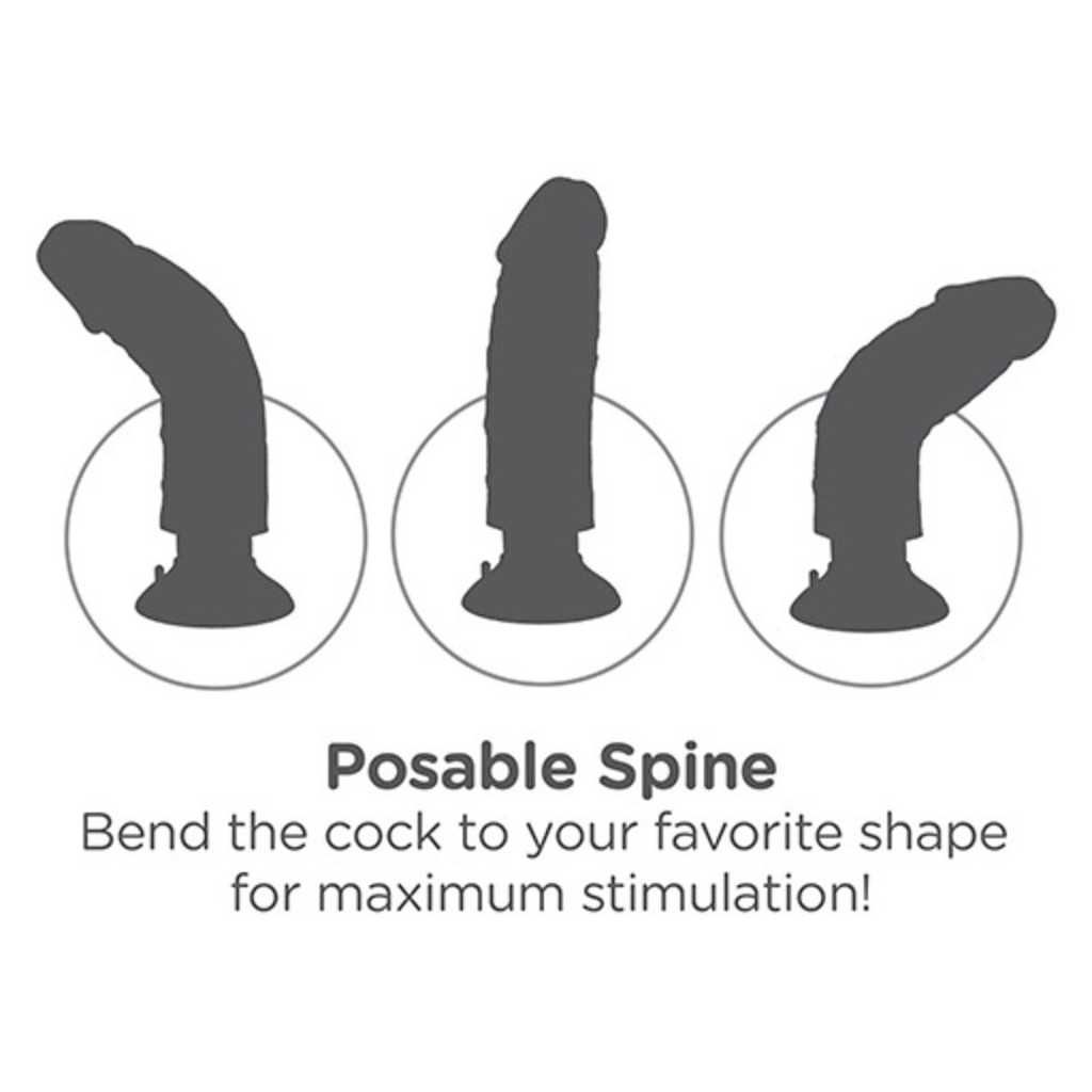 Vibratore Realistico King Cock 10 vibrating con ventosa clear