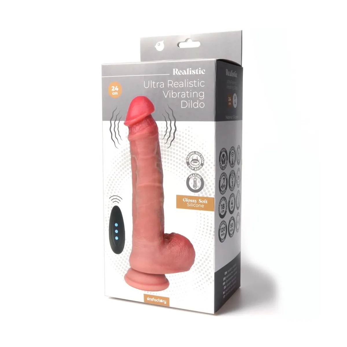 Vibratore Realistico Scaldante 24 cm Ø 4
