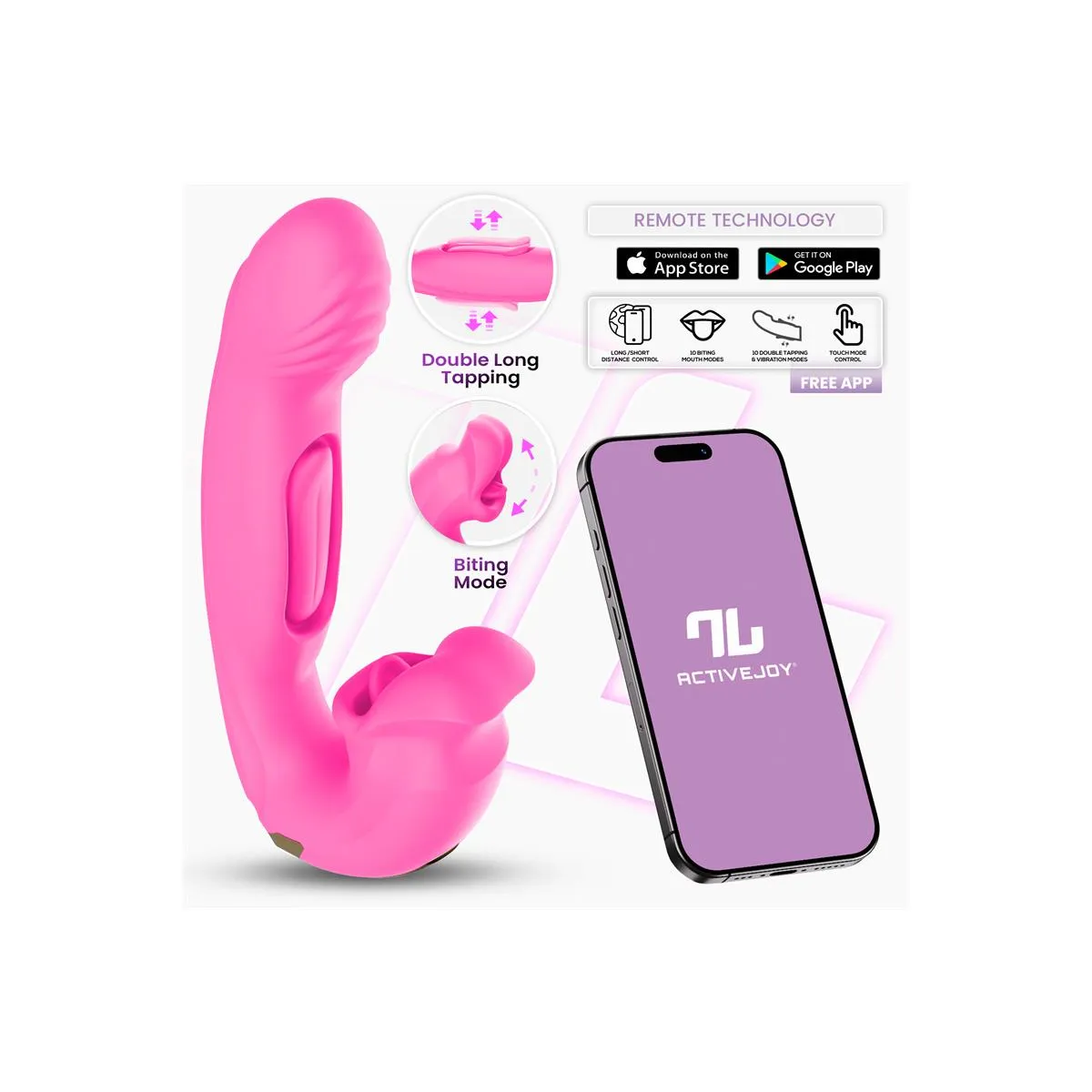 Vibratore Punto G + Tapping e Mordicchio