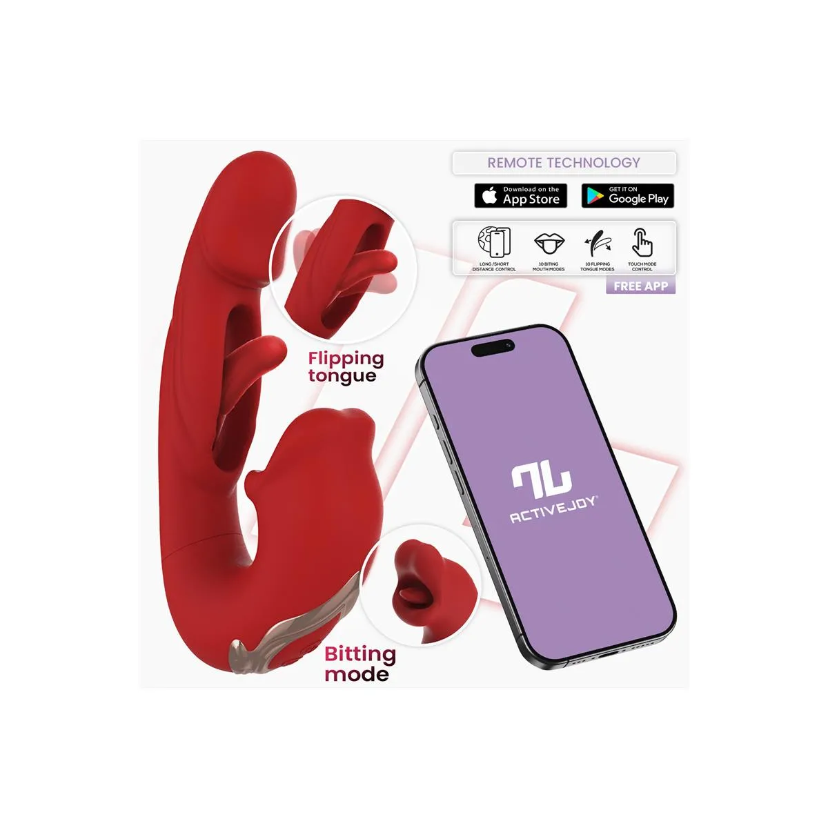 Vibratore Punto G + Flapping e Mordicchio