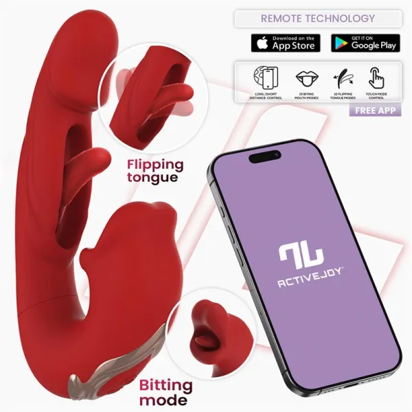 Vibratore Punto G + Flapping e Mordicchio