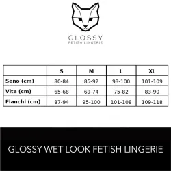 Completo sexy BDSM wetlook 3 pz