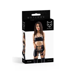 Completo sexy BDSM wetlook 3 pz