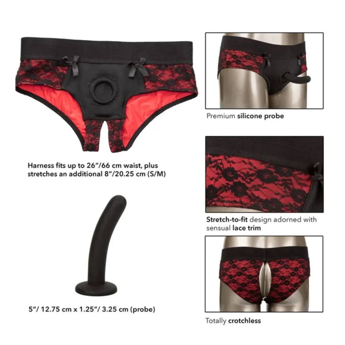 Slip strap-on senza cavallo con dildo per pegging