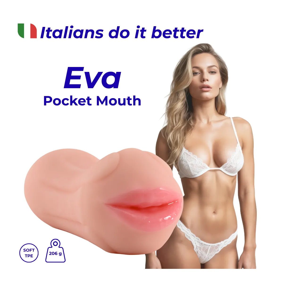 Masturbatore uomo bocca sexy 13 cm