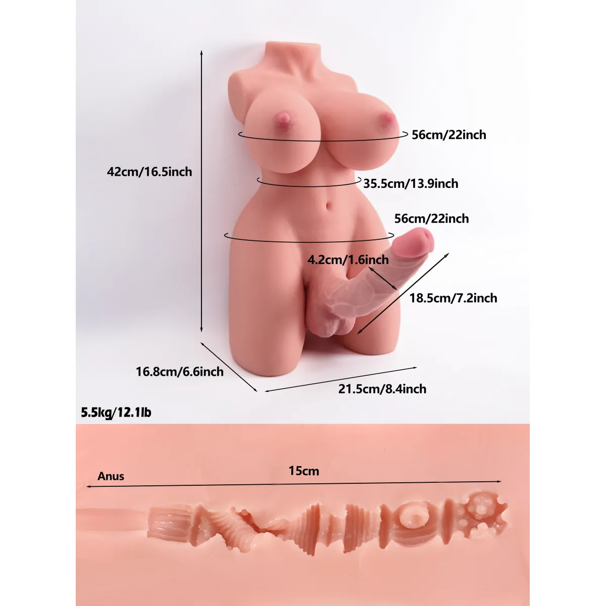 Mezzo busto Trans Realistico LadyBoy 5,5 kg