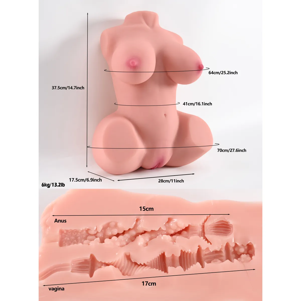 Mezzo busto femminile Realistico 6 Kg