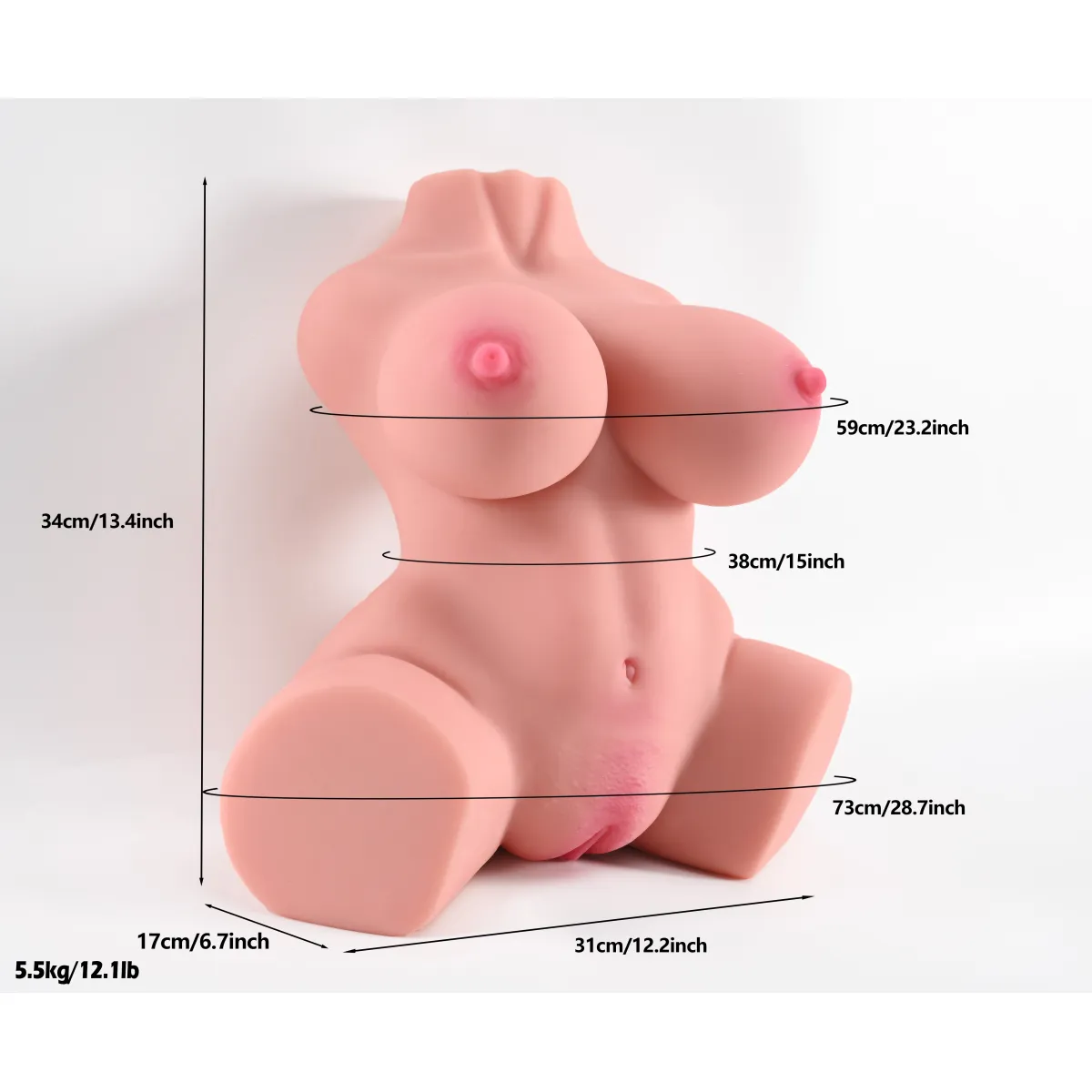 Mezzo Busto Femminile Realistico Curvy