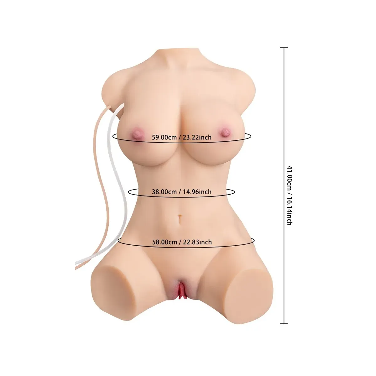 Mezzo Busto Donna Realistico Vibrante+Suzione