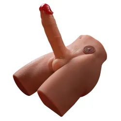 Mezzo Busto Uomo Pene vibrante e spinta 17 cm
