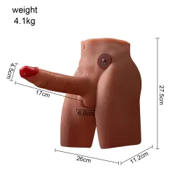 Mezzo Busto Uomo Pene vibrante e spinta 17 cm