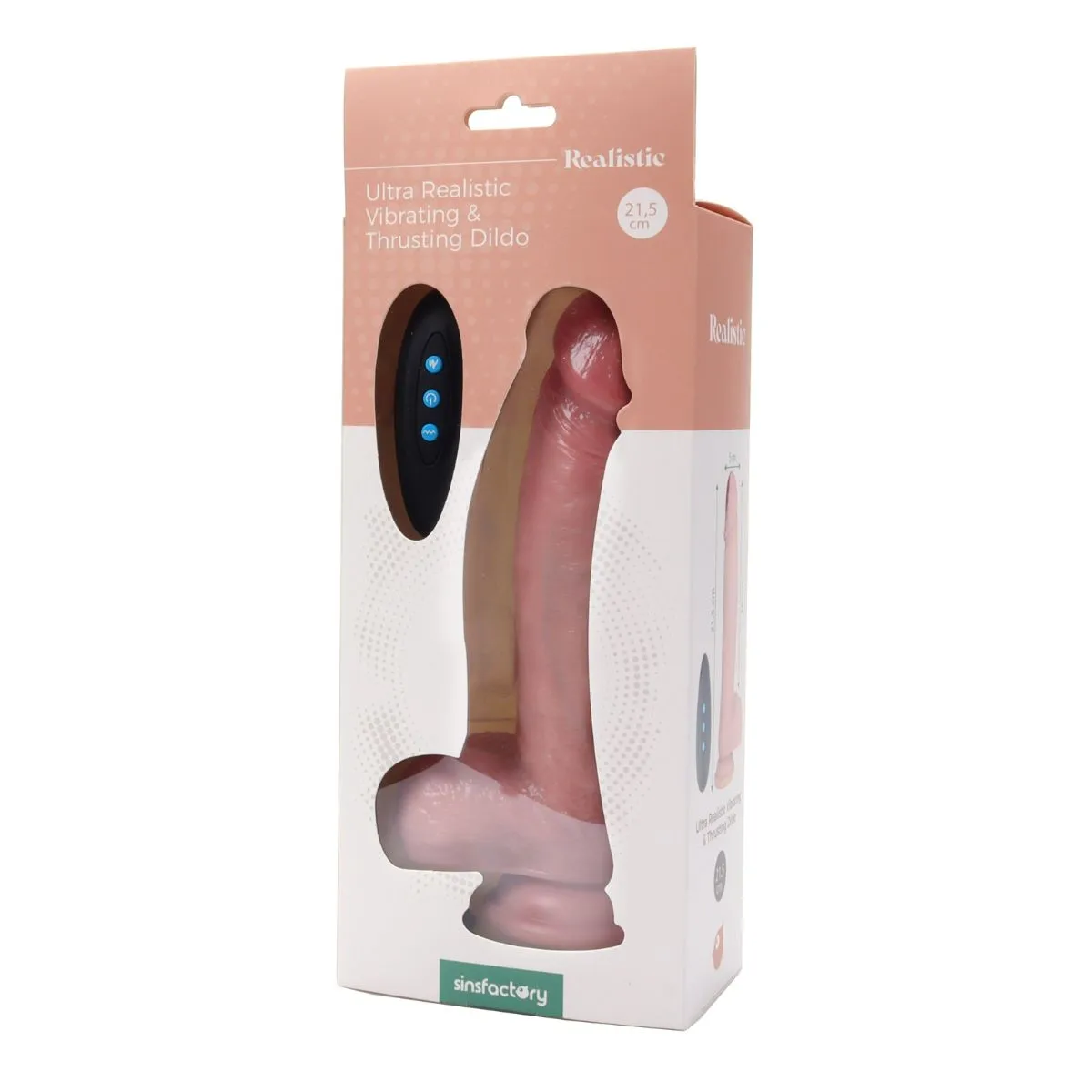 Dildo Vibrante a Spinta Scaldante 21,5 cm