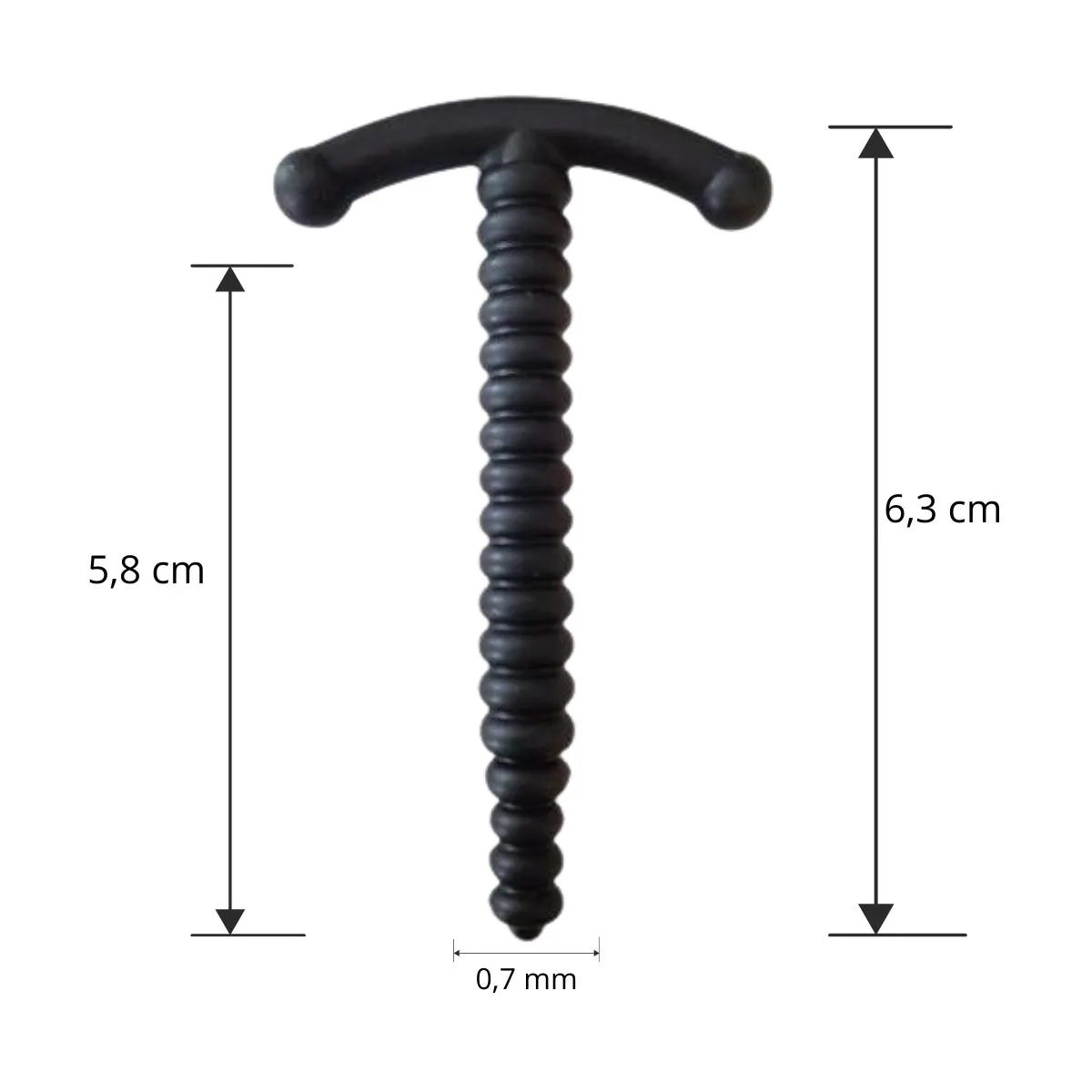 Sonda uretra pene silicone con rilievi 6,3 cm