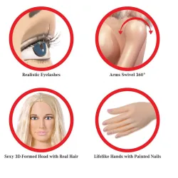 Bambola gonfiabile vagina e ano alta 150 cm