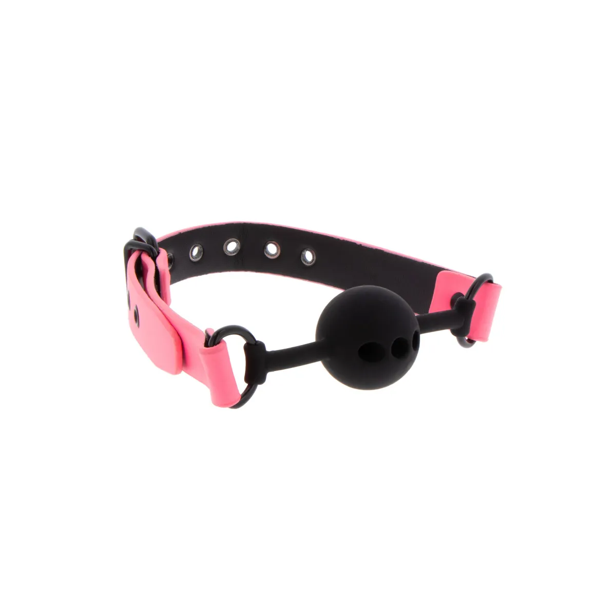 Ball Gag BDSM rosa fluo traspirante Ø 4 cm