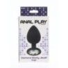 Plug anale large silicone nero con gioiello Plug anale large silicone nero con gioiello