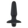 Vibratore plug anale nero silicone 14 cm Vibratore plug anale nero silicone 14 cm